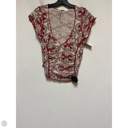Top Short Sleeve By Free People In Floral Print, Size: M