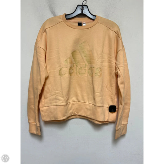 Athletic Top Long Sleeve Crewneck By Adidas In Orange, Size: S