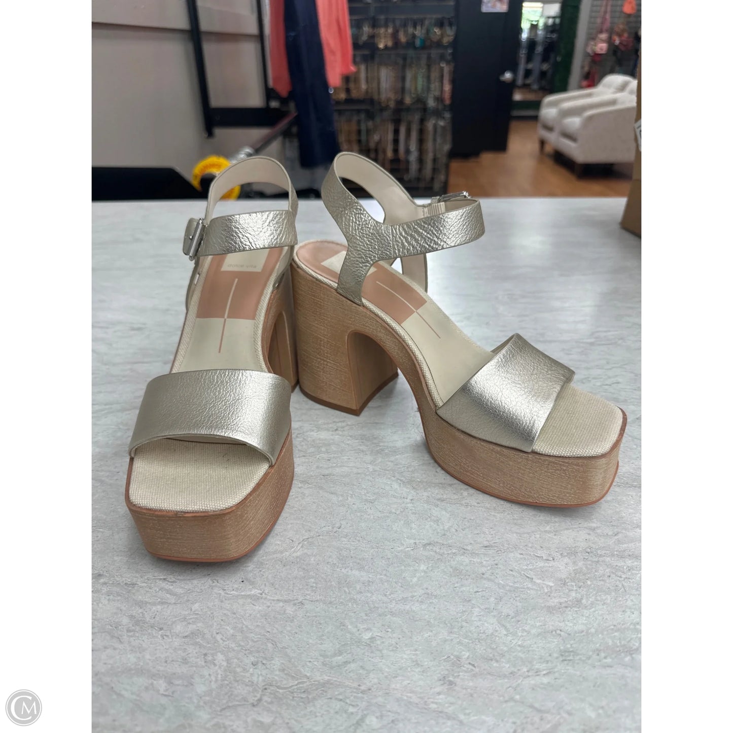 Shoes Heels Block By Dolce Vita In Gold, Size: 8.5