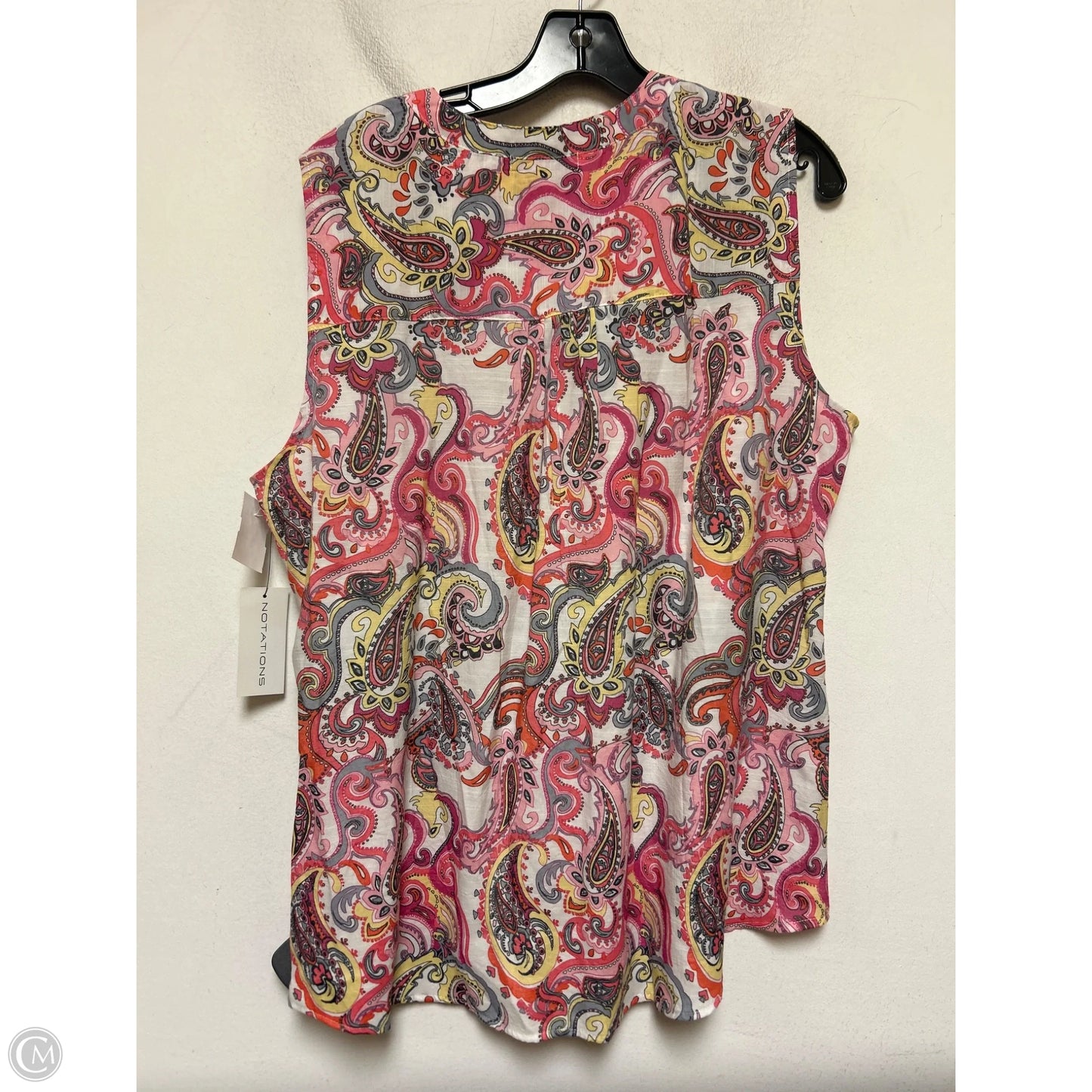 Top Sleeveless By Notations In Paisley Print, Size: Xl