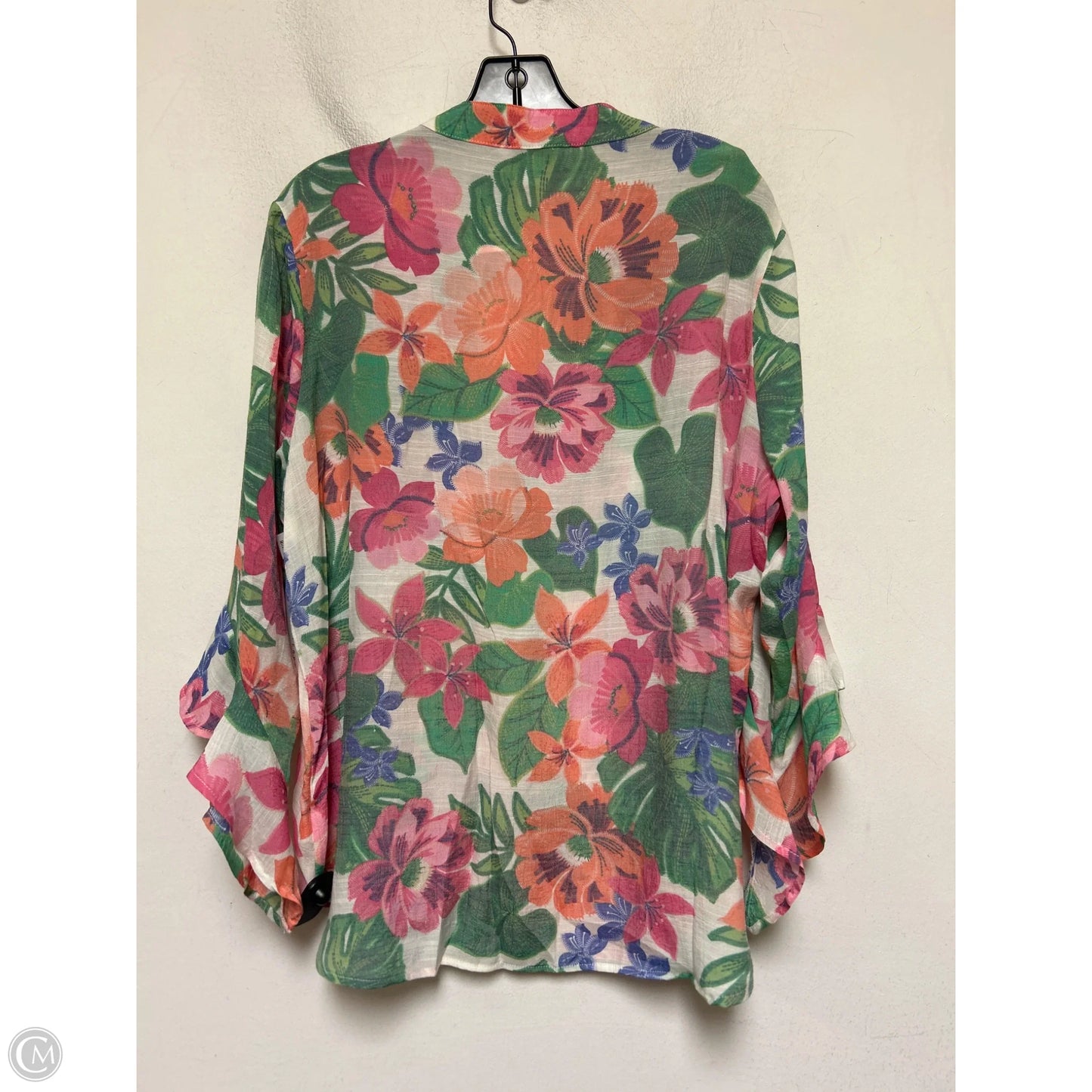 Top Long Sleeve By Counterparts In Floral Print, Size: Xl
