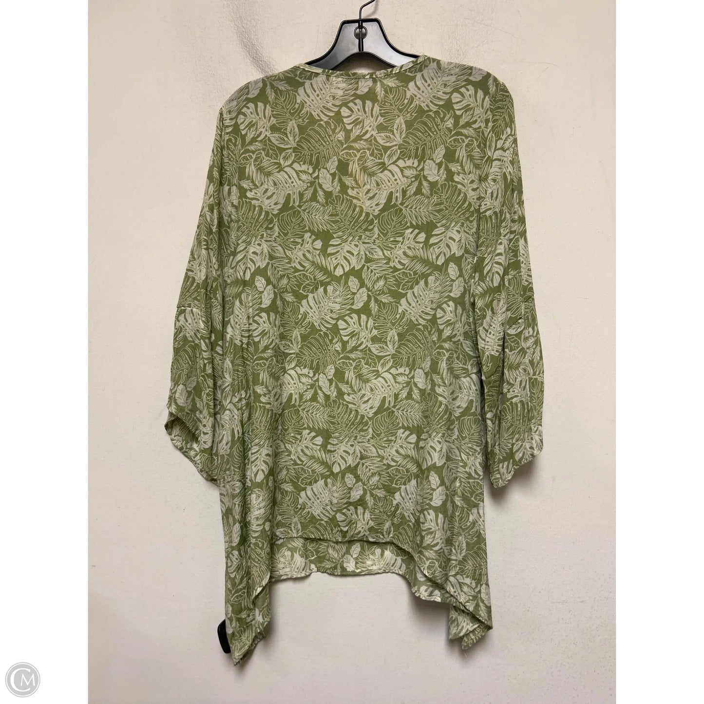 Top Short Sleeve By Clothes Mentor In Green & White, Size: Xl