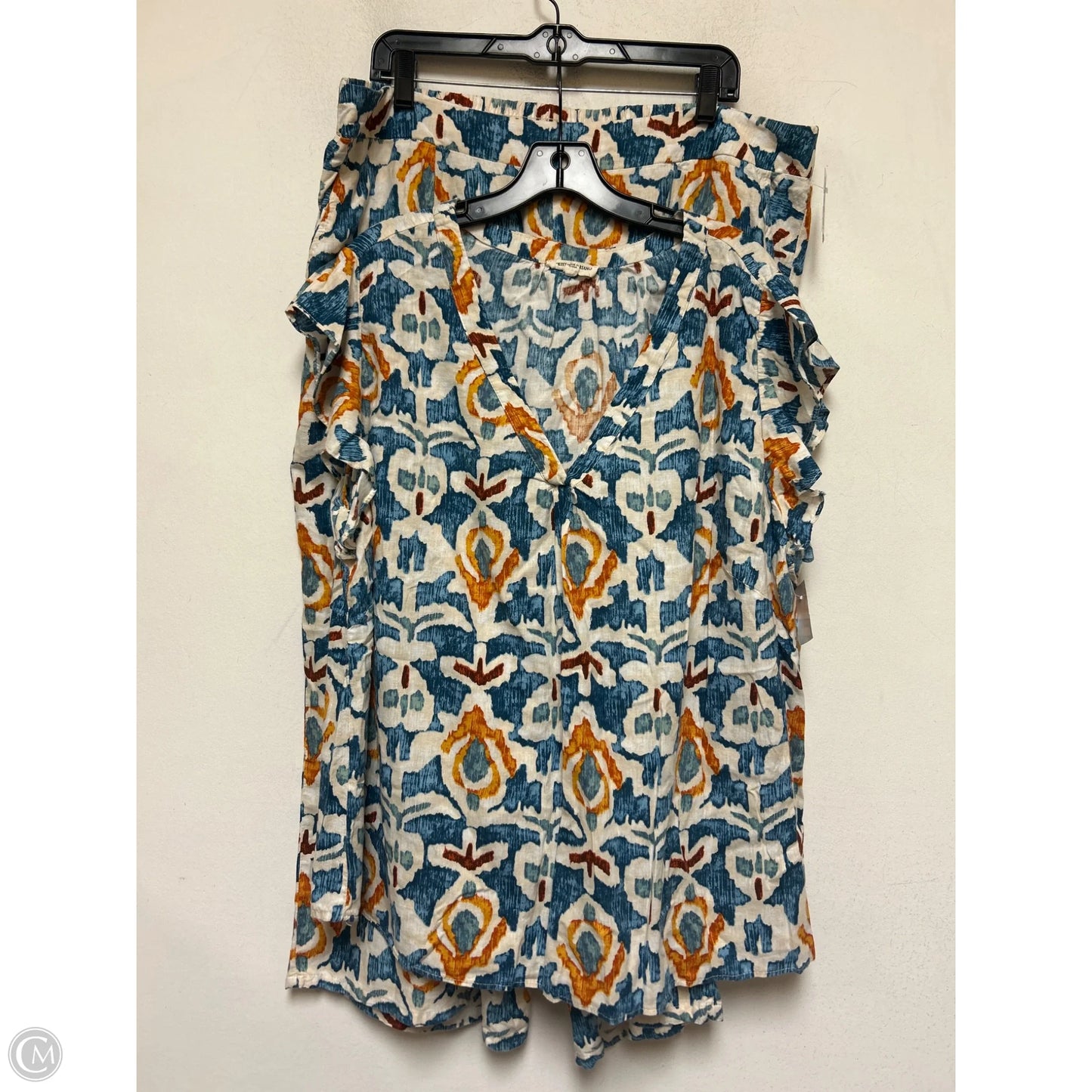 Pants Set 2pc By Christian Siriano In Blue & Orange, Size: 18