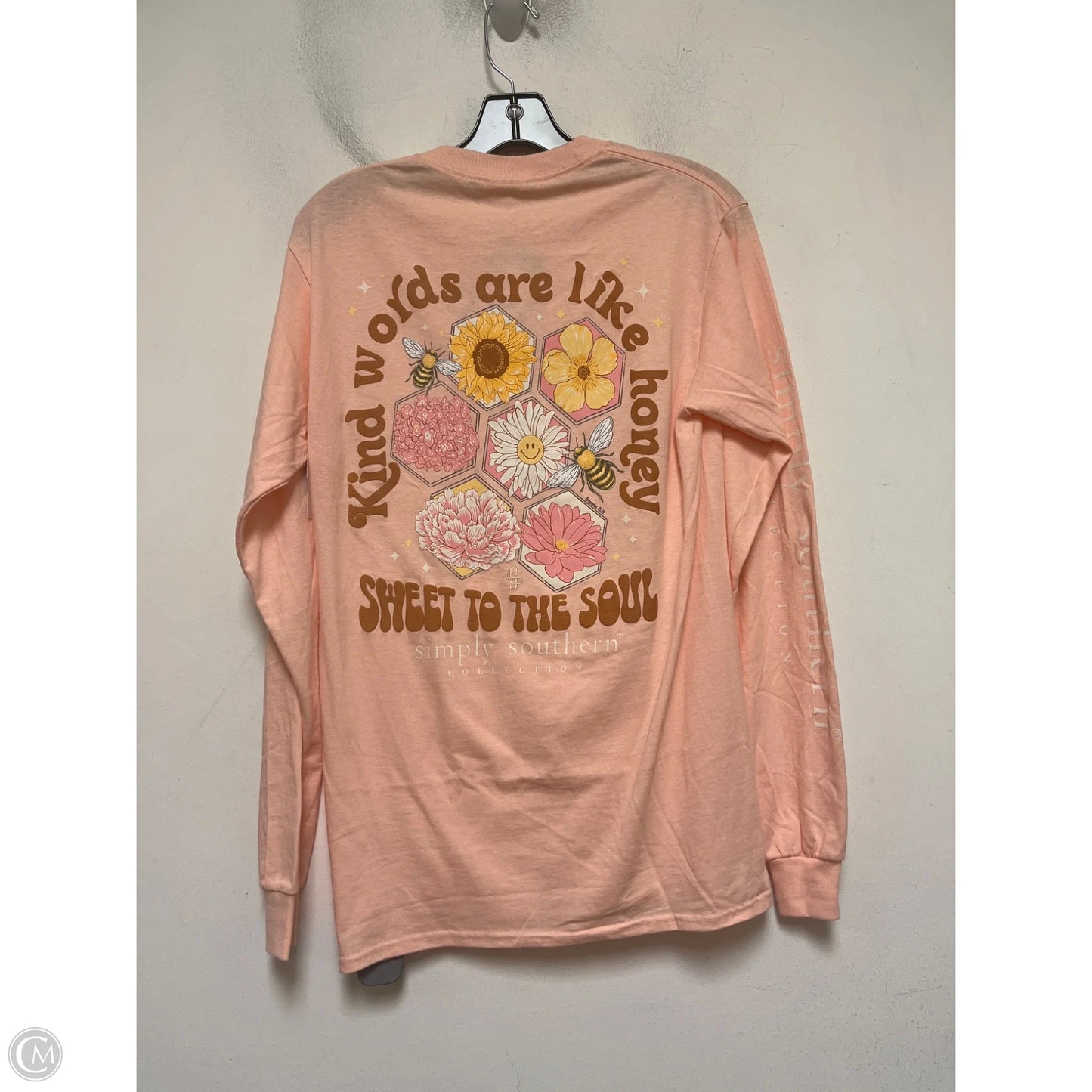 Top Long Sleeve Basic By Simply Southern In Pink, Size: S