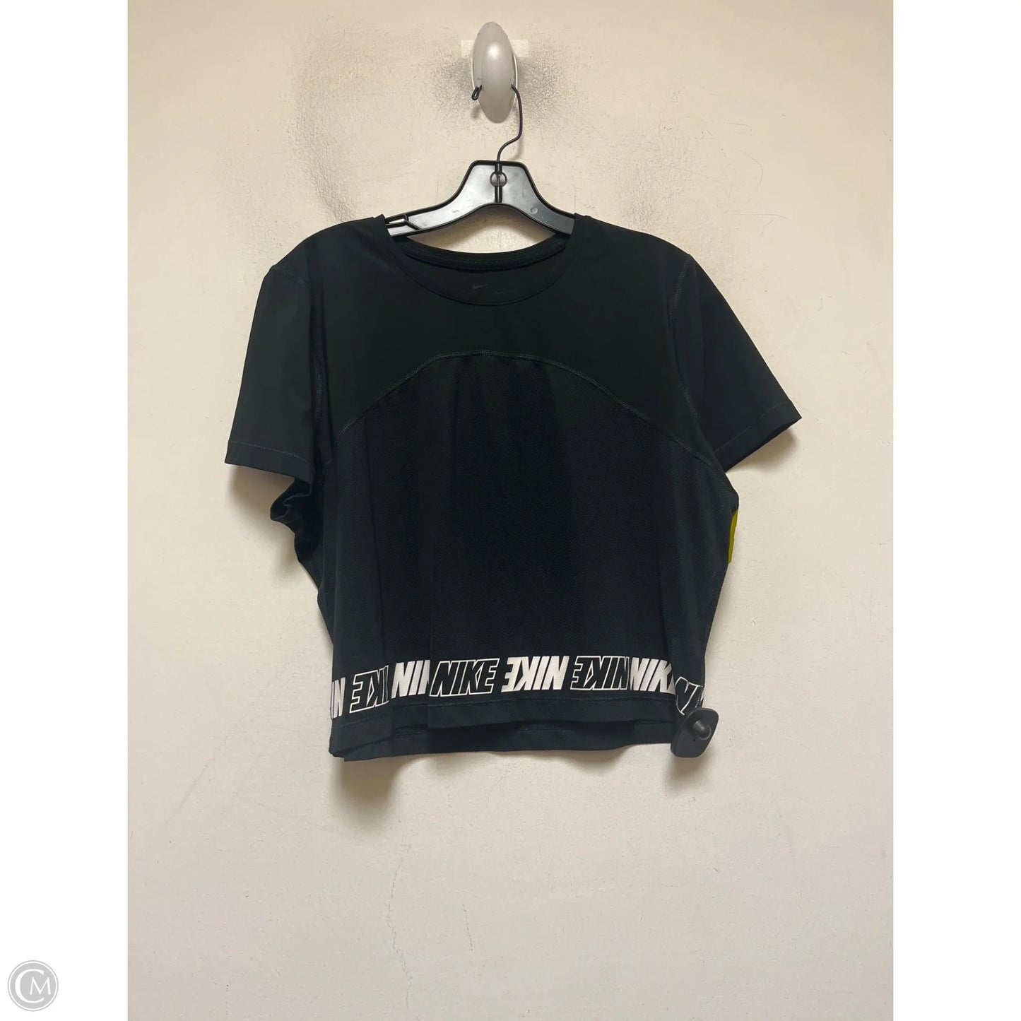Athletic Top Short Sleeve By Nike Apparel In Black & White, Size: Xl