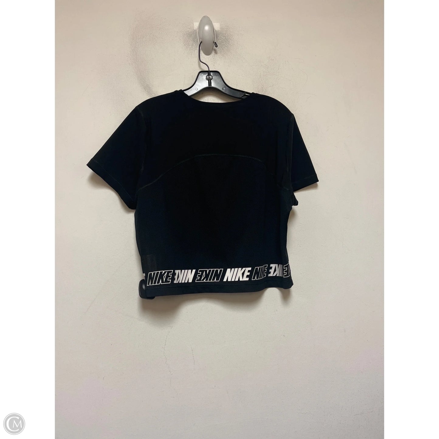 Athletic Top Short Sleeve By Nike Apparel In Black & White, Size: Xl