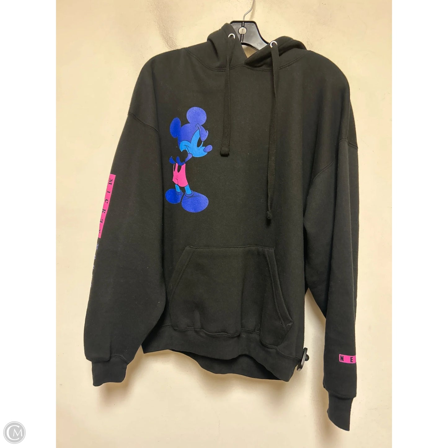 Sweatshirt Hoodie By Disney In Black & Blue, Size: L