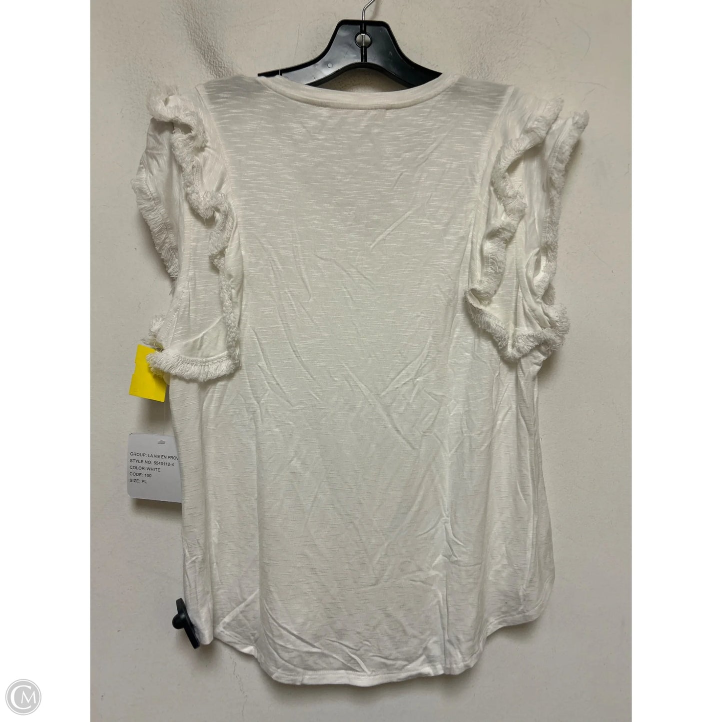Top Short Sleeve By Clothes Mentor In White, Size: Lp
