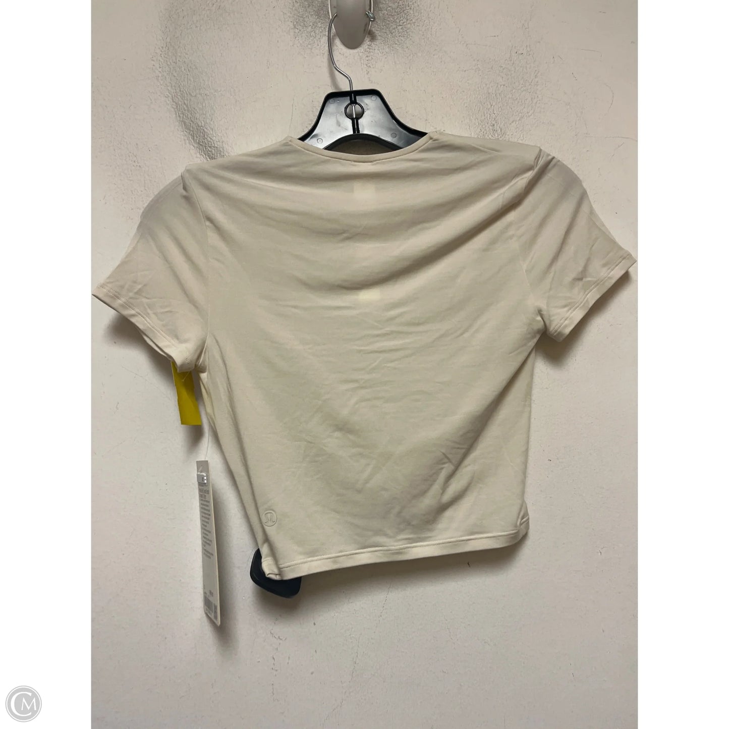 Athletic Top Short Sleeve By Lululemon In Tan, Size: S