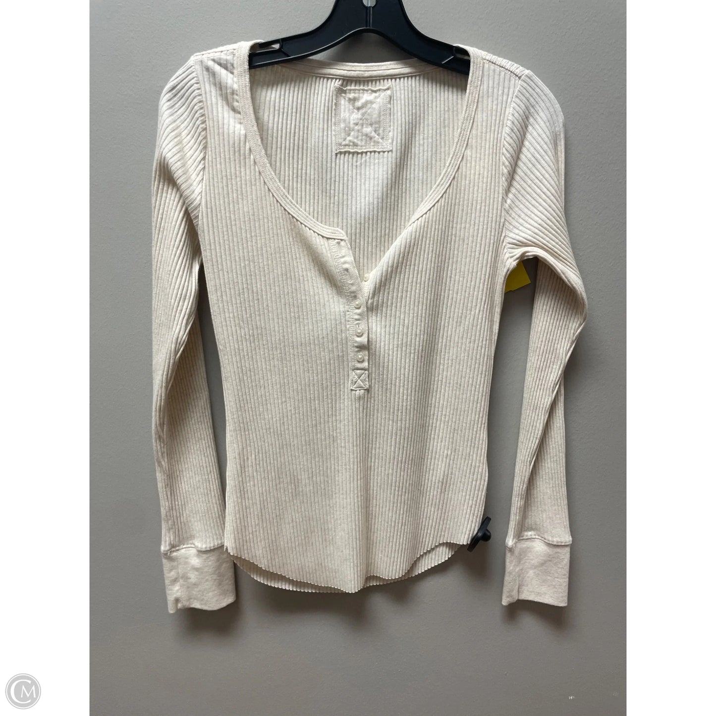 Top Long Sleeve By Aerie In Tan, Size: S