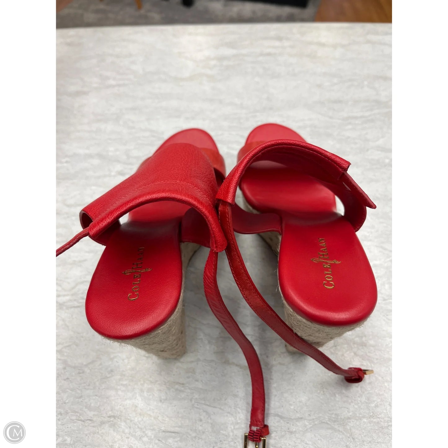 Sandals Heels Wedge By Cole-haan In Red, Size: 7.5