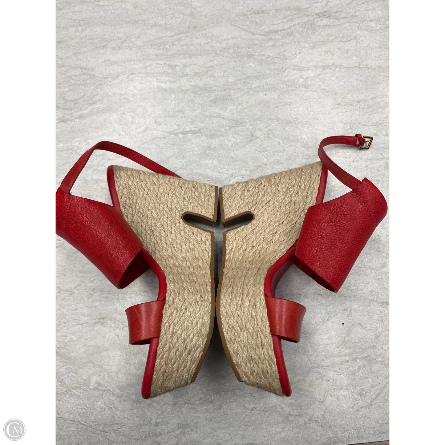 Sandals Heels Wedge By Cole-haan In Red, Size: 7.5