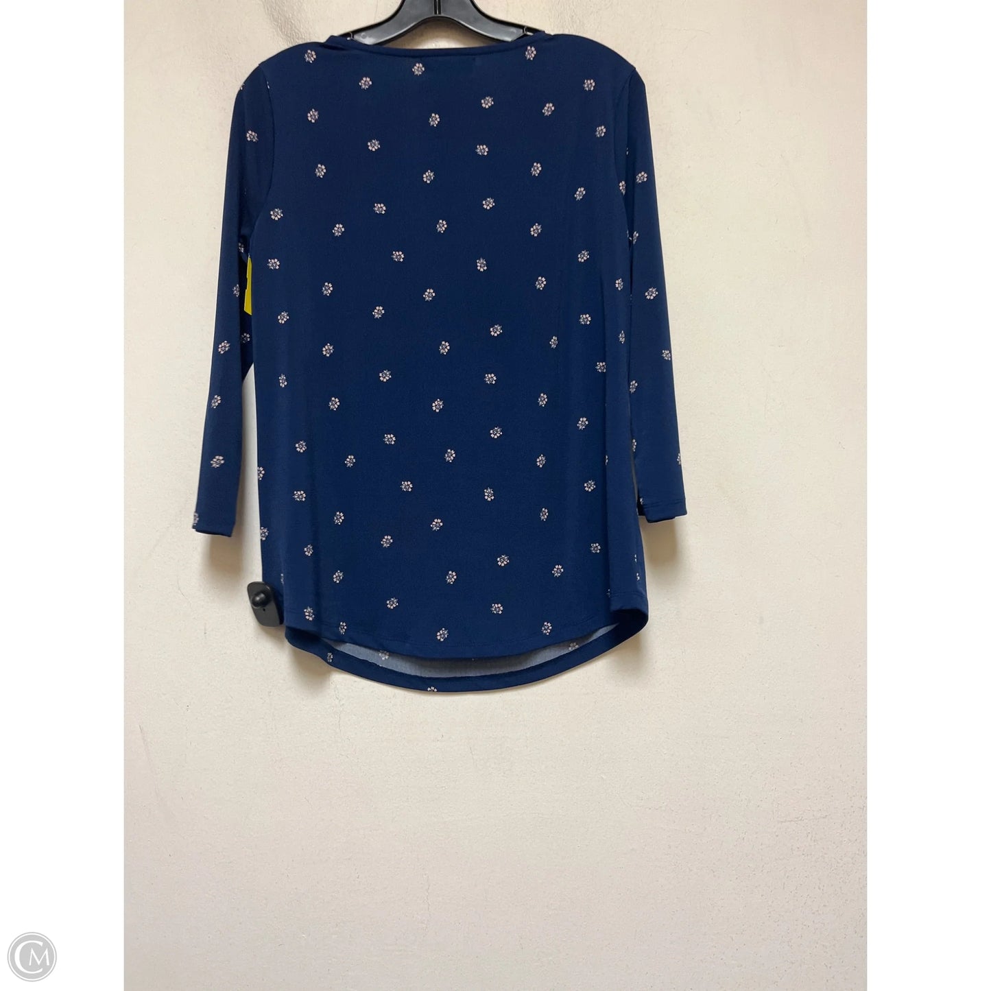 Top Long Sleeve By Liz Claiborne In Blue & Tan, Size: S
