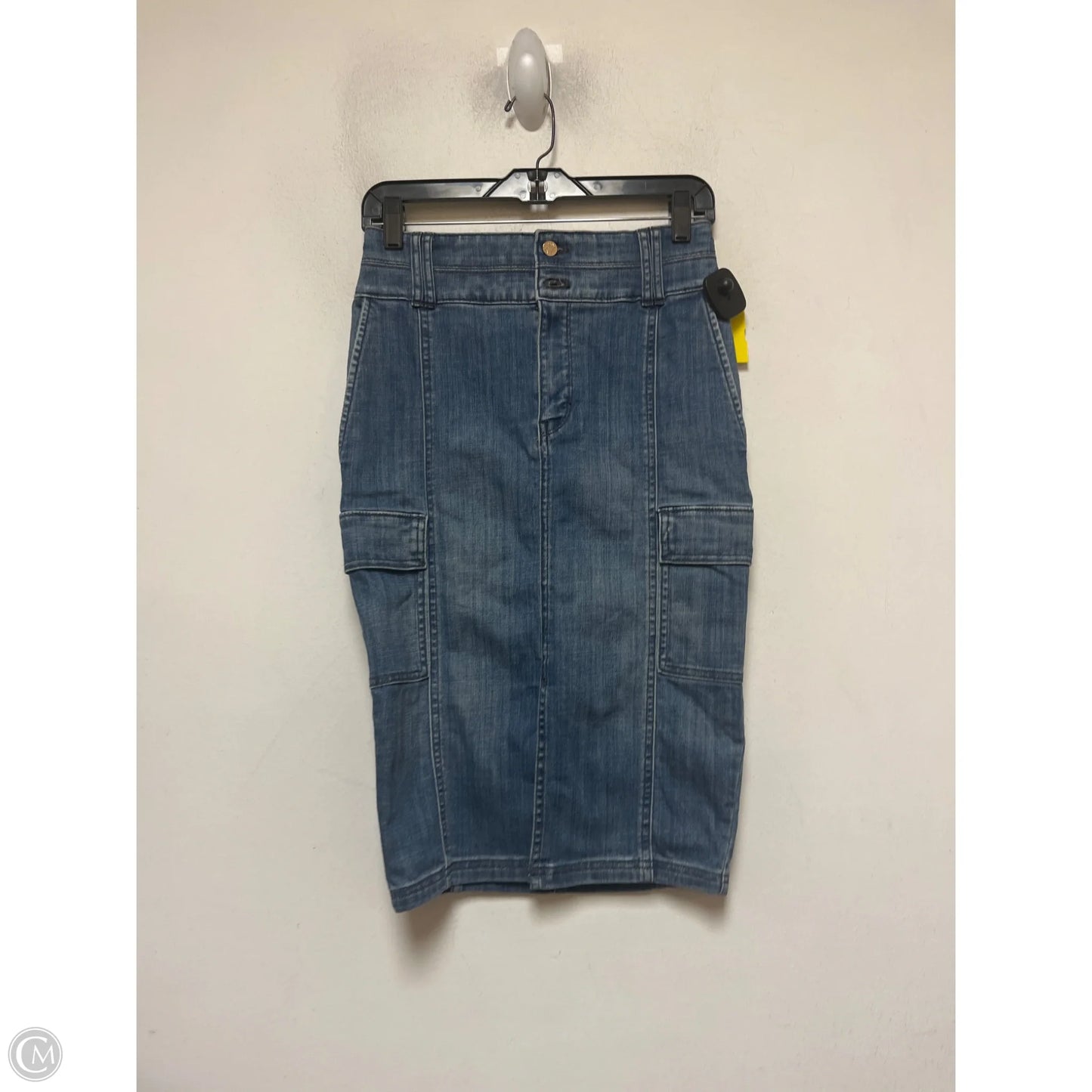 Skirt Midi By White House Black Market In Blue Denim, Size: 0