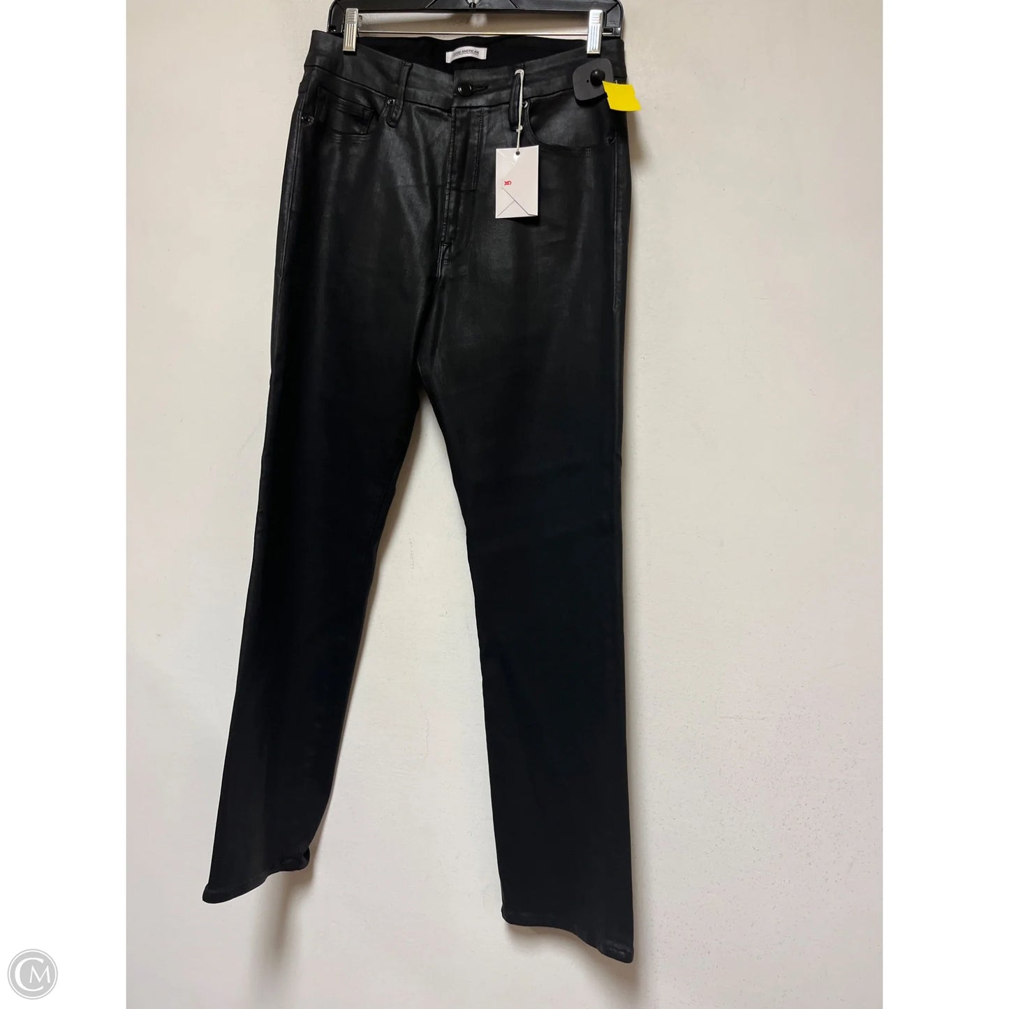 Jeans Straight By Good American In Black, Size: 12