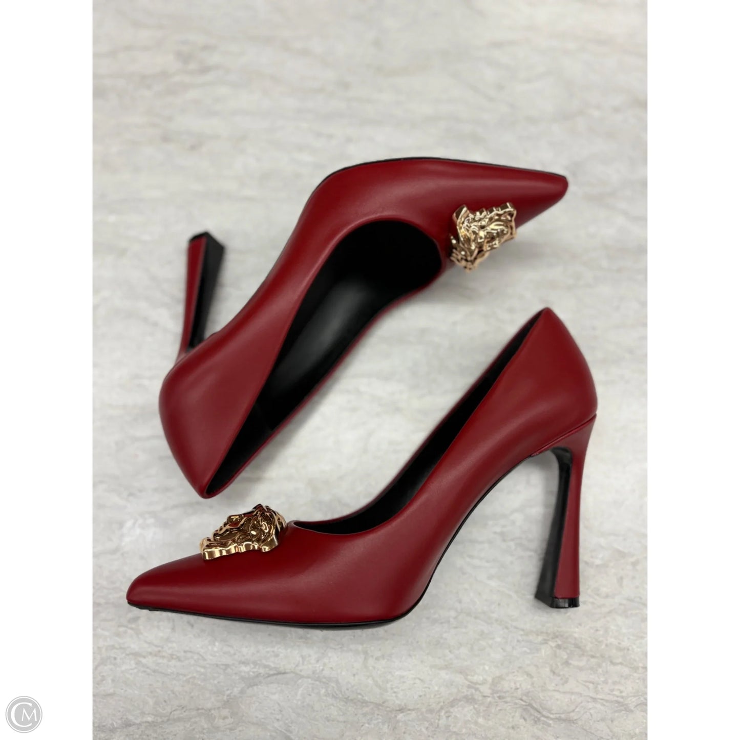 Shoes Luxury Designer By Versace In Red, Size: 8.5