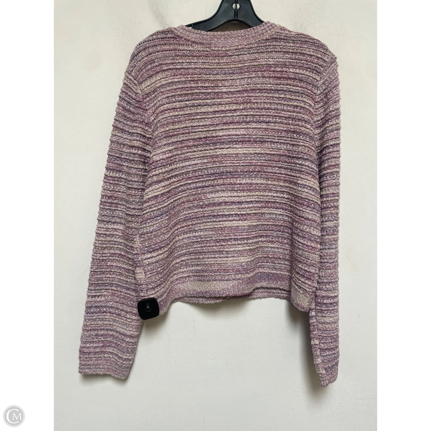 Sweater Cardigan By Loft In Purple, Size: L