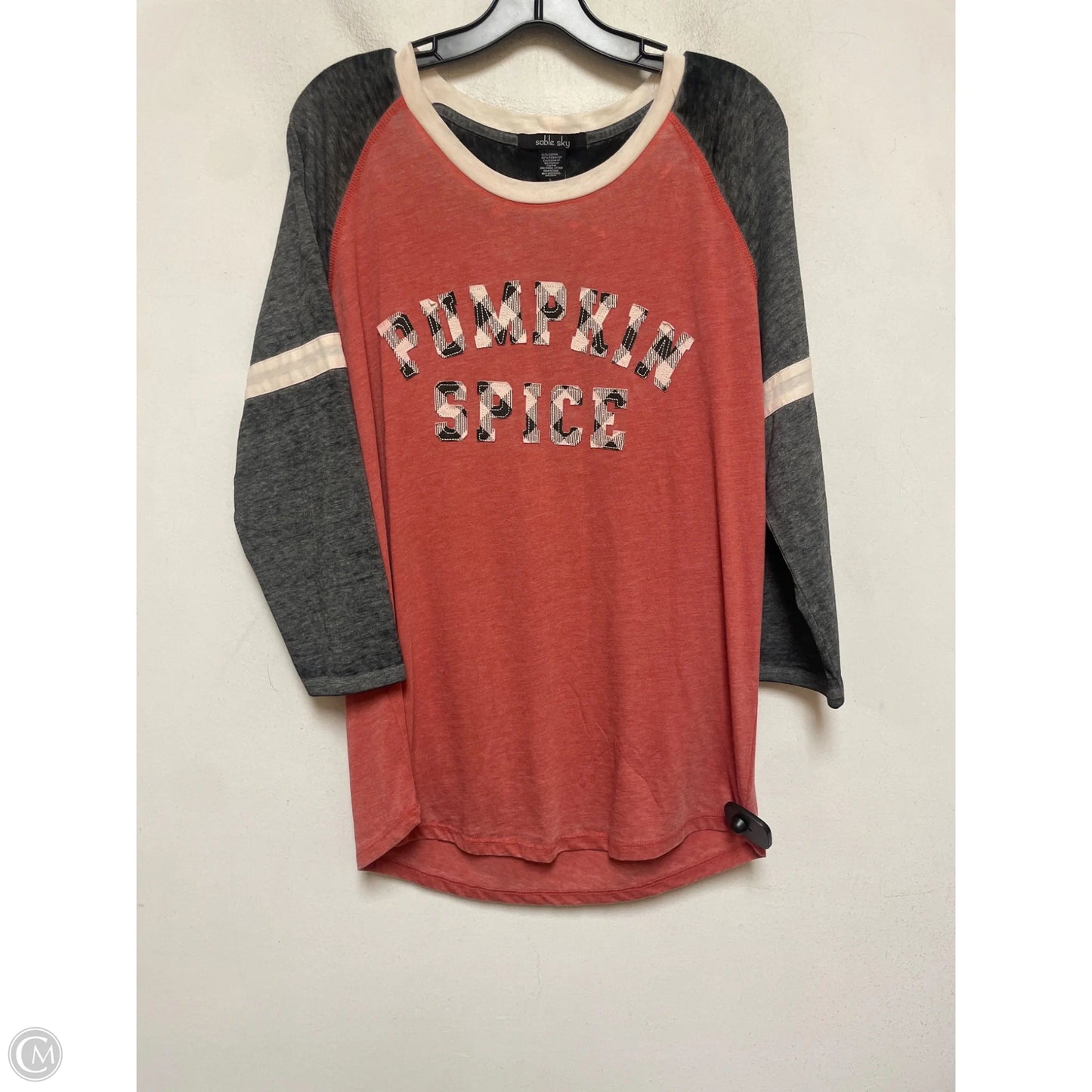Top Long Sleeve Basic By Clothes Mentor In Black & Orange, Size: L