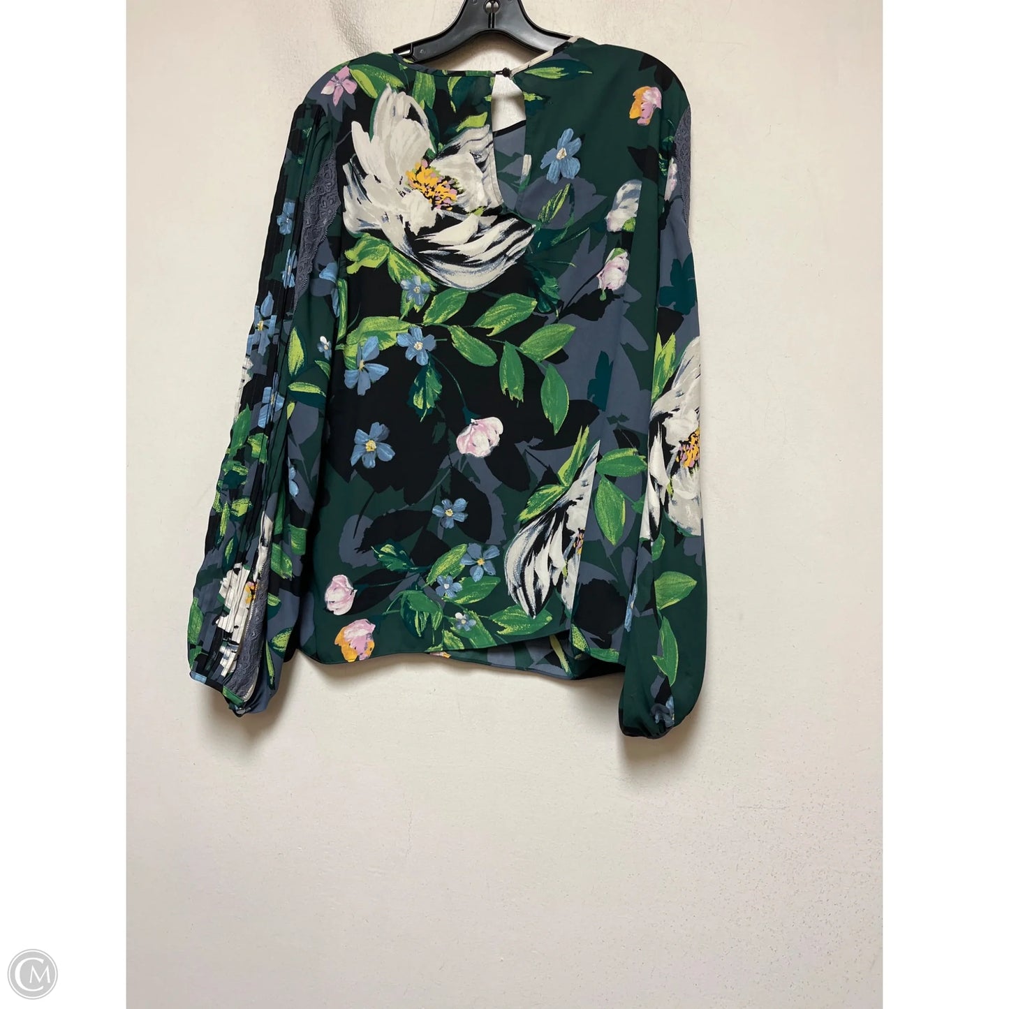 Top Long Sleeve By White House Black Market In Floral Print, Size: L
