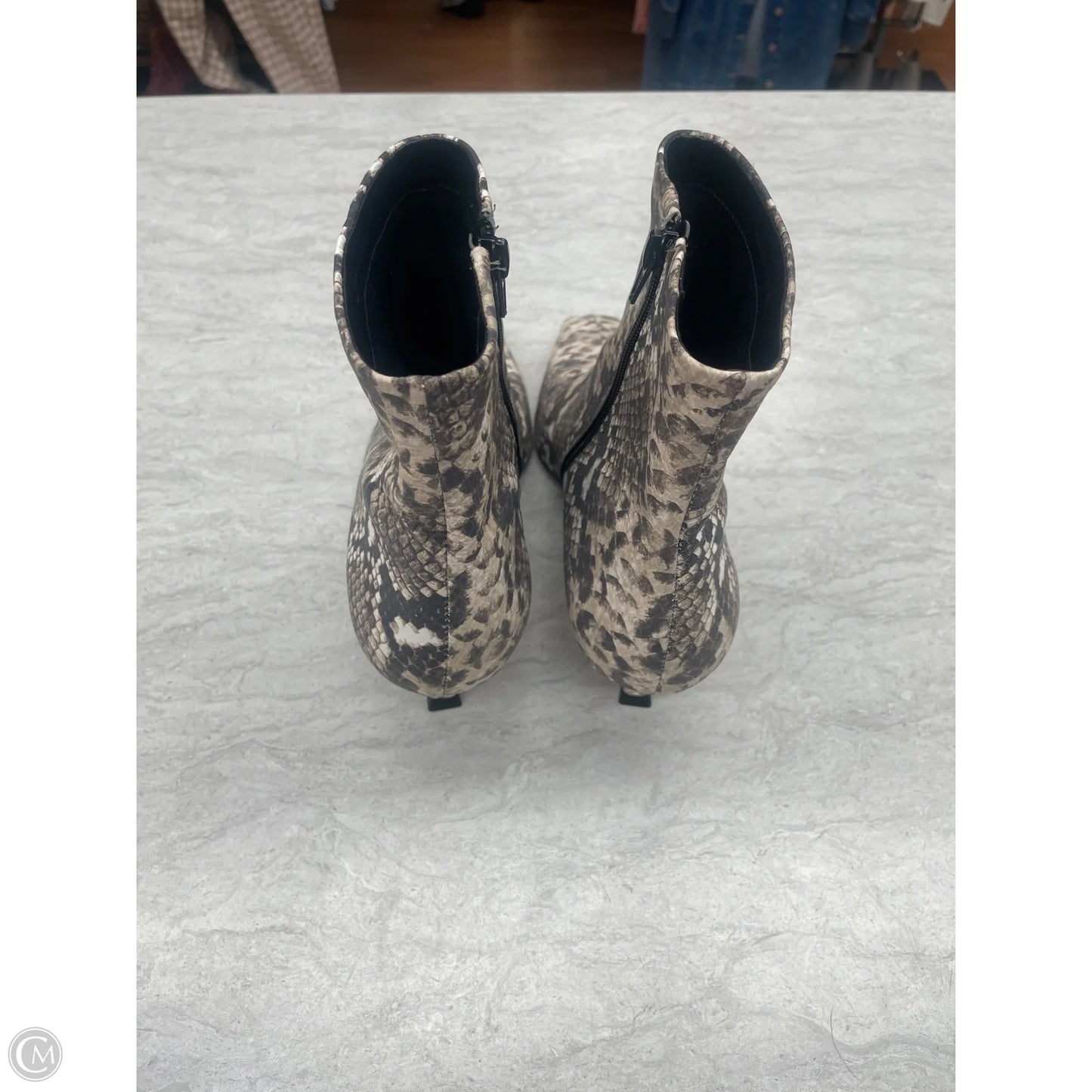 Boots Ankle Flats By Gianni Bini In Snakeskin Print, Size: 9.5