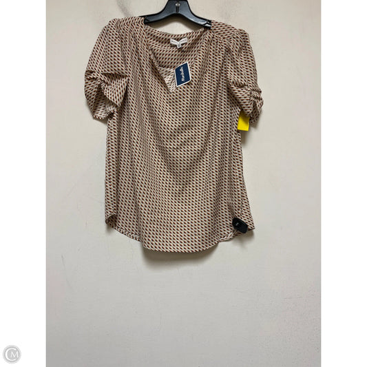 Top Short Sleeve By Maison Damelie In Orange & Tan, Size: M