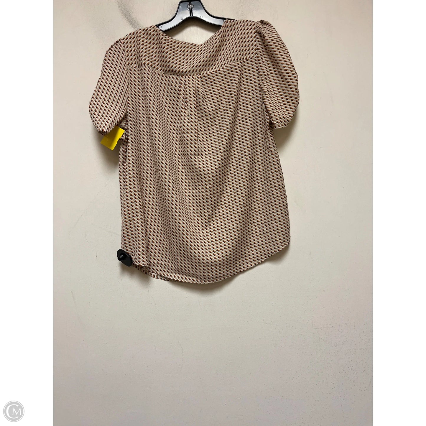 Top Short Sleeve By Maison Damelie In Orange & Tan, Size: M