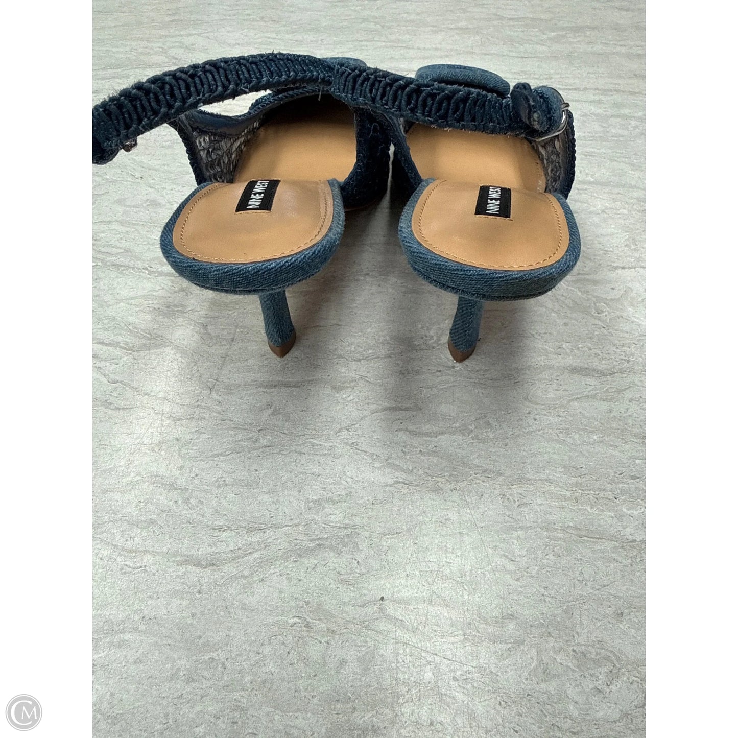 Shoes Heels Kitten By Nine West In Blue Denim, Size: 9