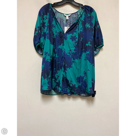 Top Short Sleeve By Nine West In Blue & Green, Size: L