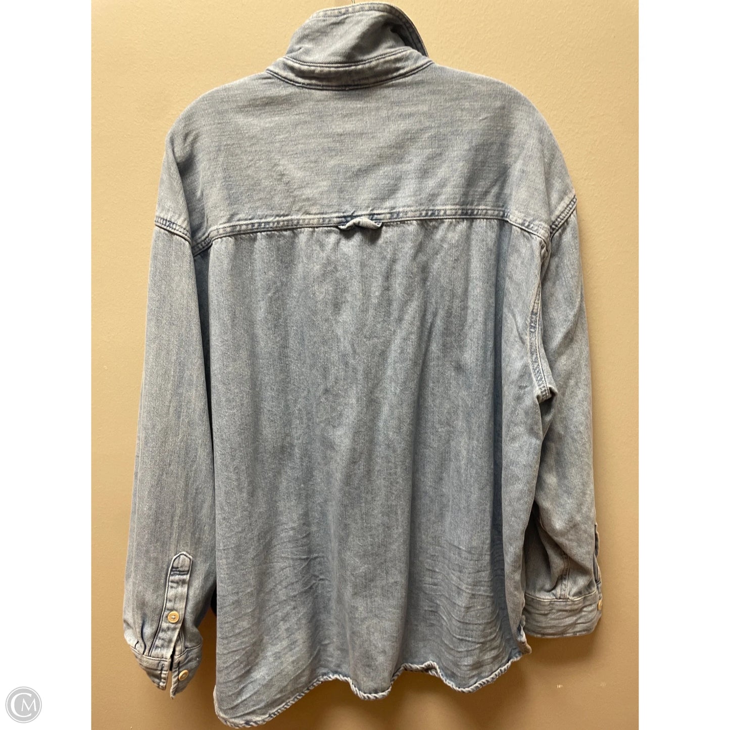 Top Long Sleeve By Aerie In Blue Denim, Size: L