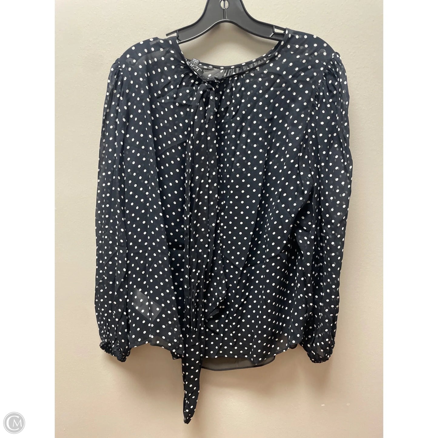 Top Long Sleeve By J. Crew In Polkadot Pattern, Size: L