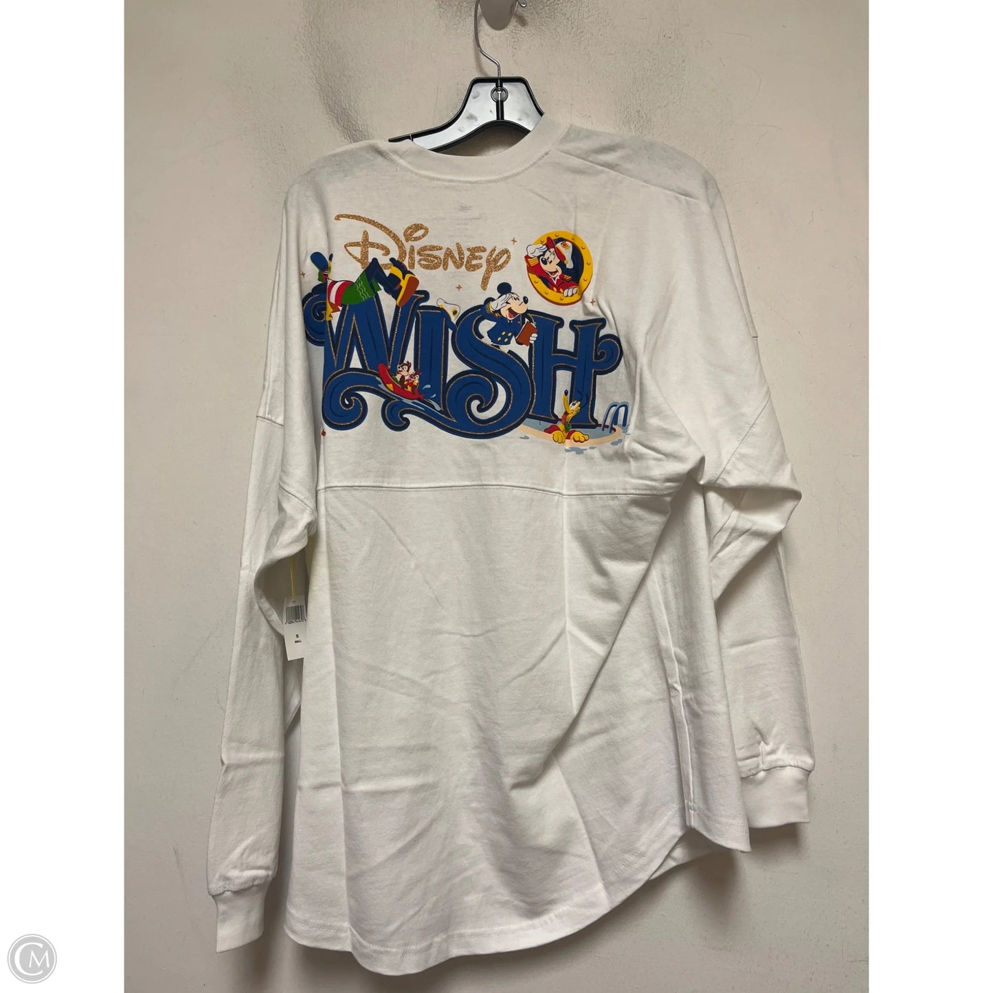 Top Long Sleeve By Disney Store In Blue & White, Size: S