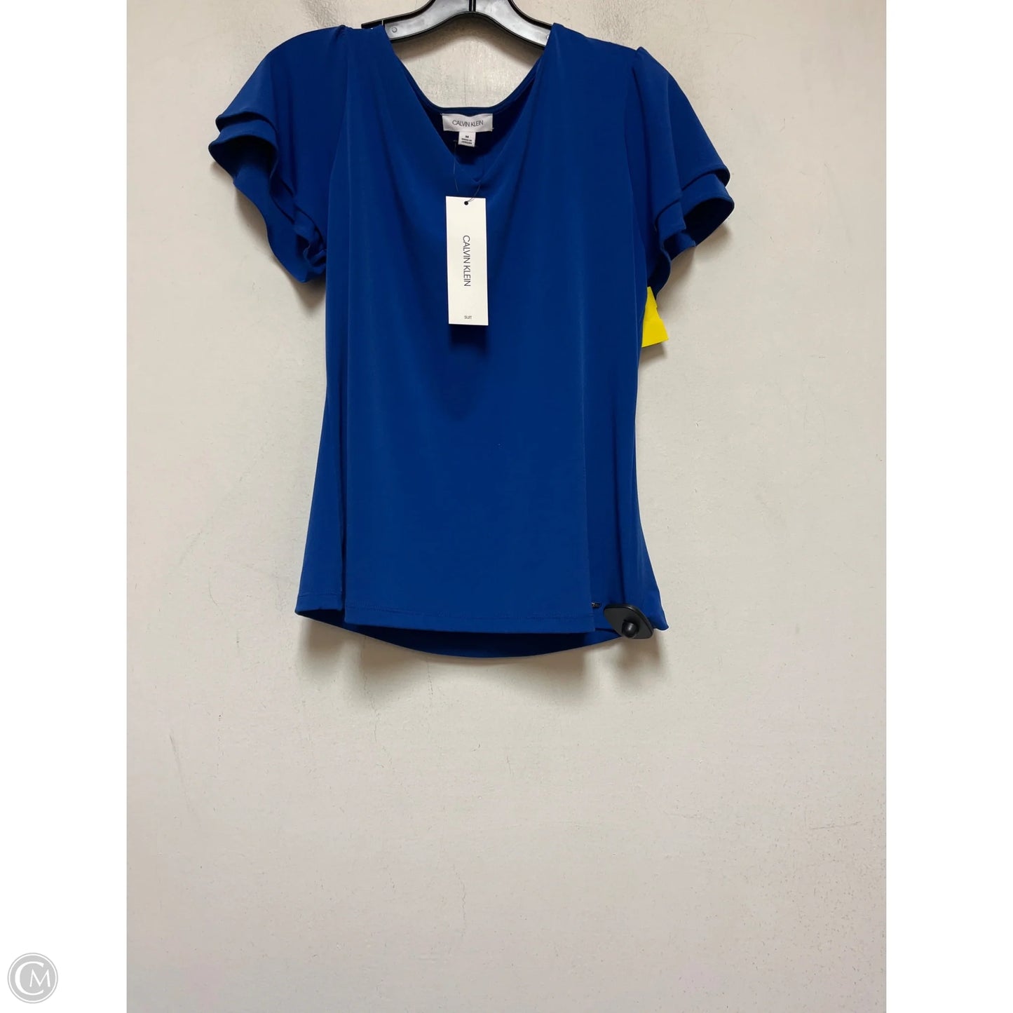 Top Short Sleeve By Calvin Klein In Blue, Size: M
