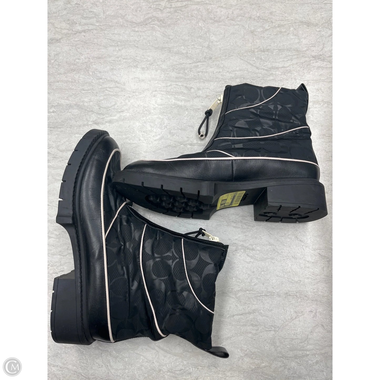 Boots Designer By Coach In Black, Size: 7