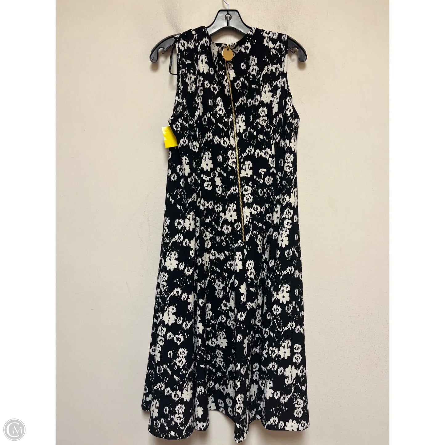 Dress Casual Midi By Calvin Klein In Black & White, Size: L