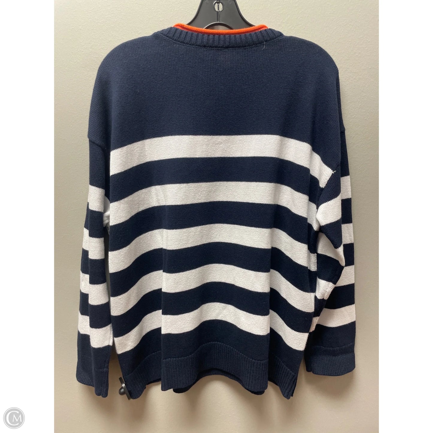 Sweater By Talbots In Blue & White, Size: Xlp
