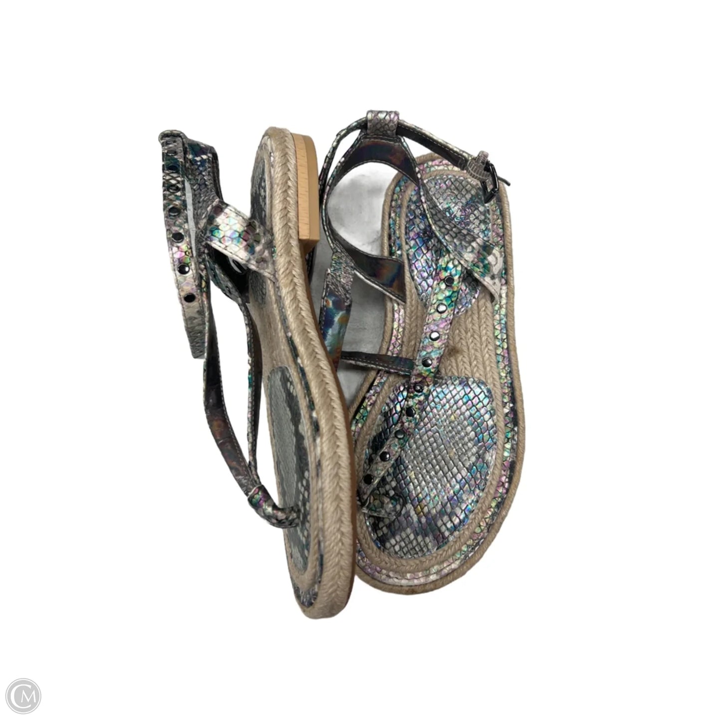 Sandals Flats By Vince Camuto In Snakeskin Print, Size: 5