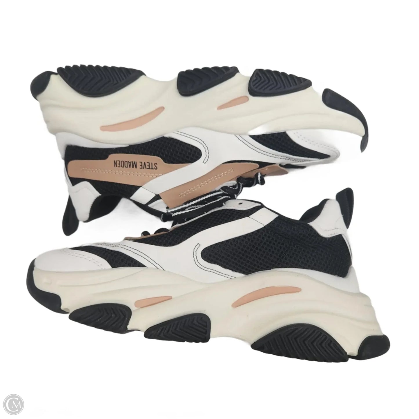 Shoes Sneakers By Steve Madden In Black & White, Size: 8.5