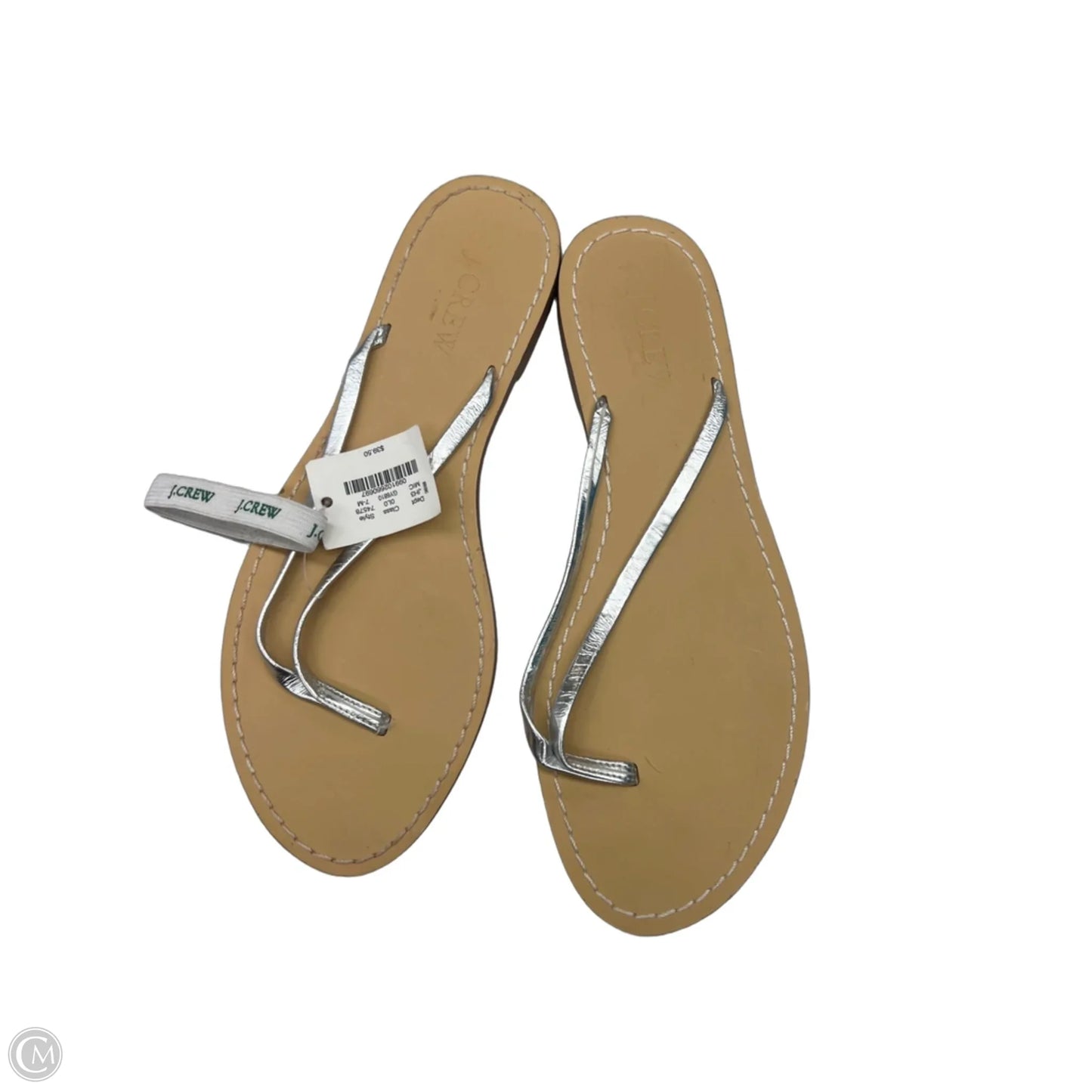 Sandals Flip Flops By J. Crew In Silver, Size: 7