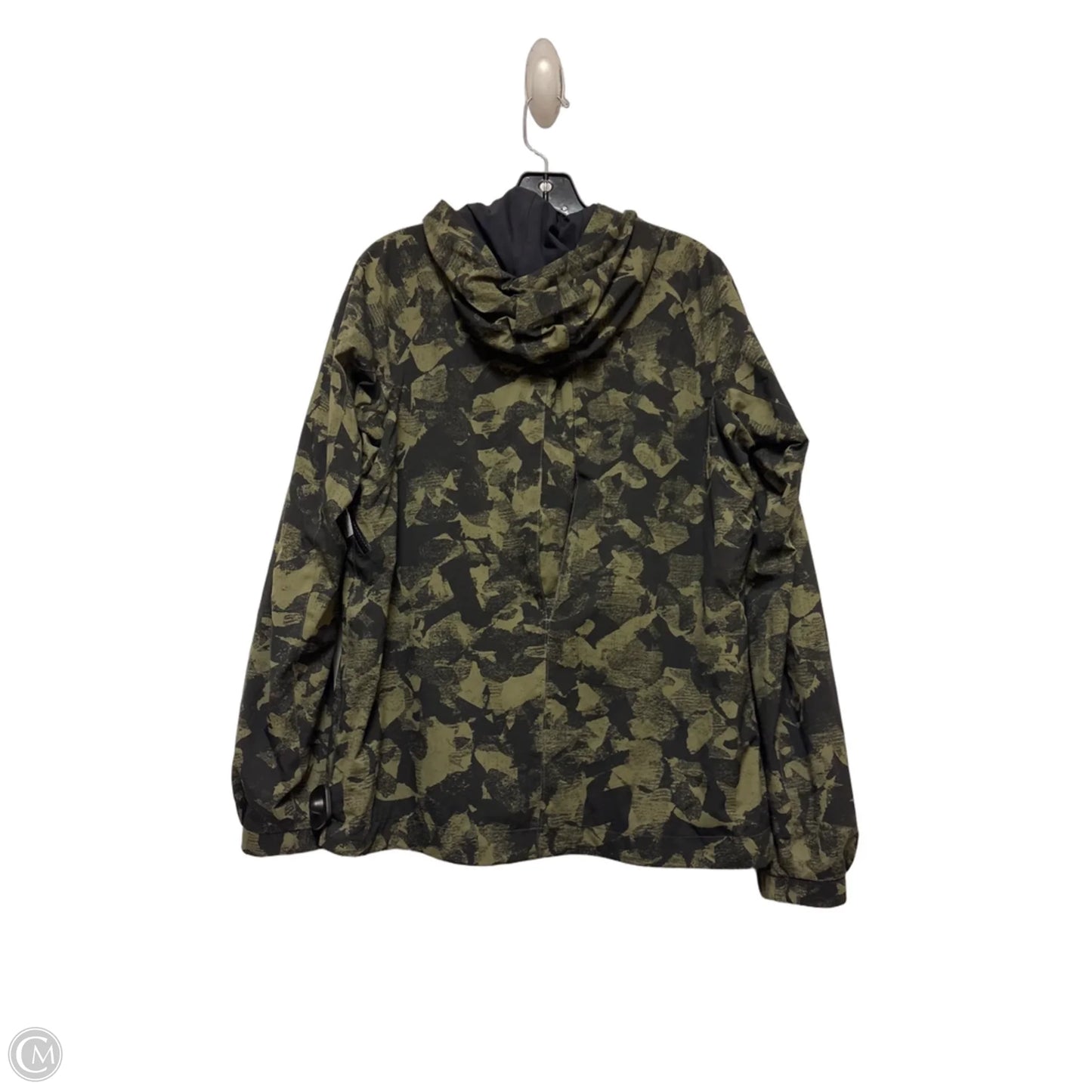 Athletic Jacket By Lululemon In Black & Green, Size: M
