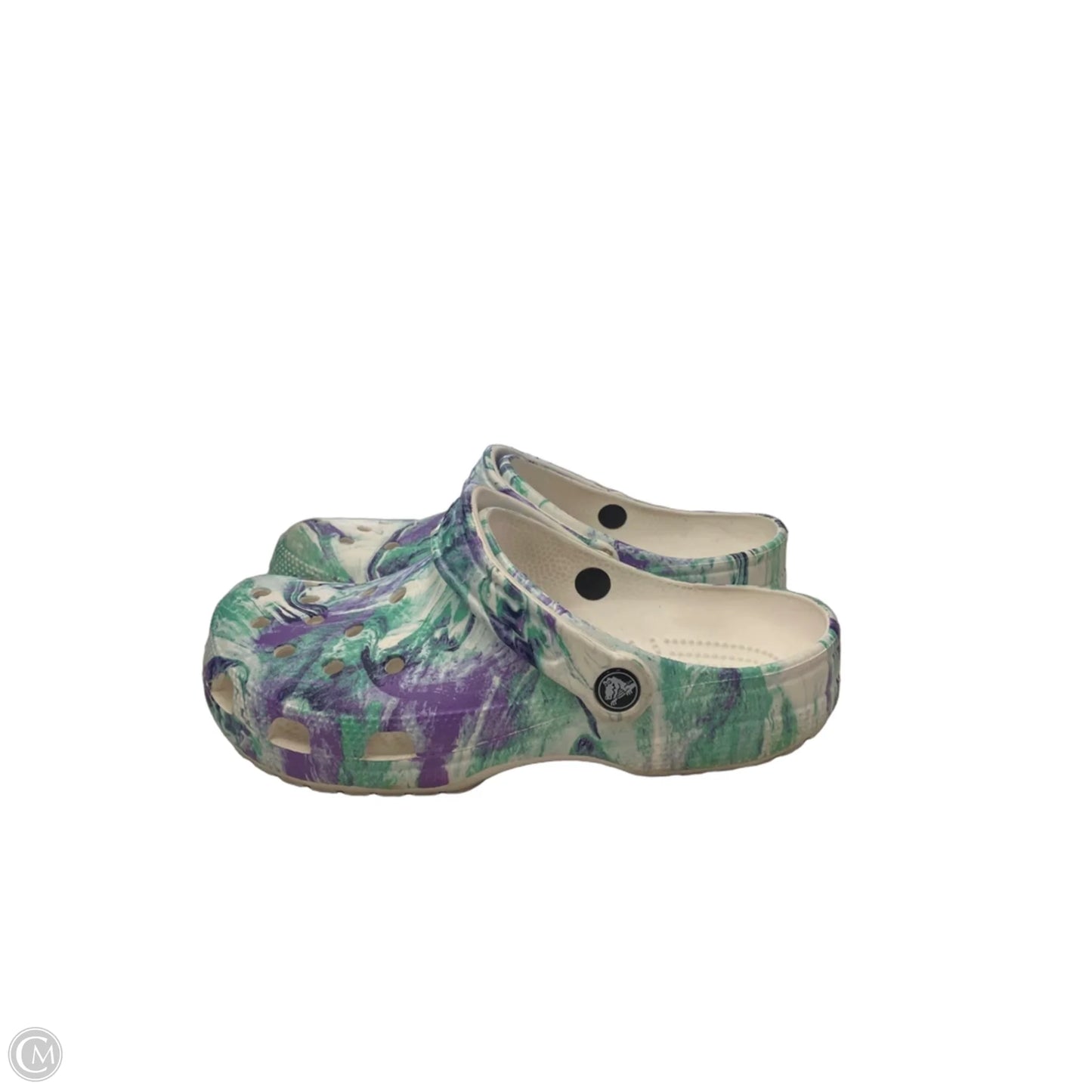Shoes Flats By Crocs In Tie Dye Print, Size: 8