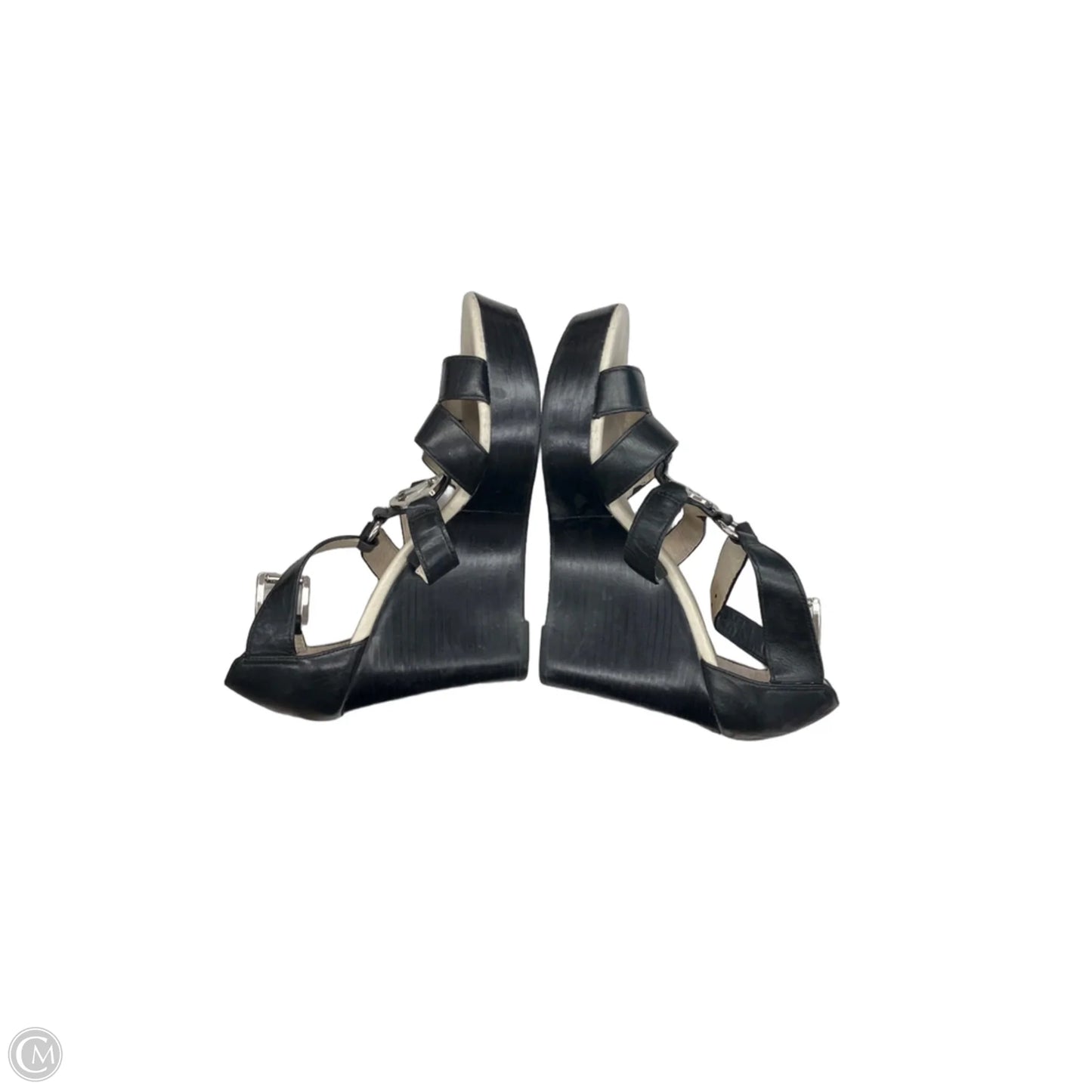 Sandals Heels Wedge By Michael By Michael Kors In Black, Size: 8.5