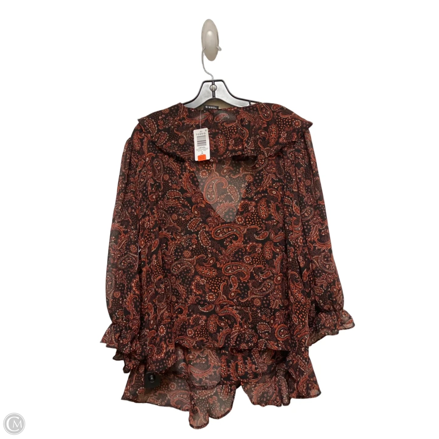 Top Long Sleeve By Torrid In Paisley Print, Size: 3x
