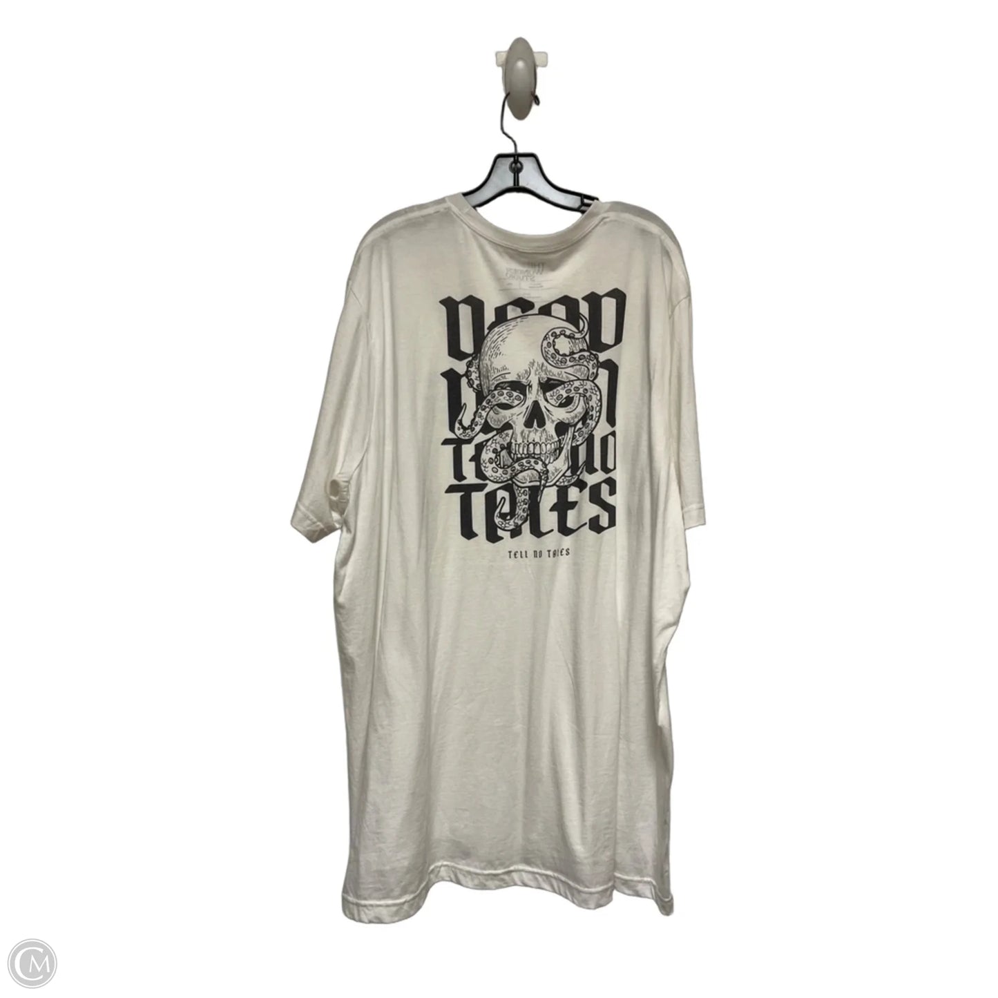 Top Short Sleeve Basic By Clothes Mentor In Grey & White, Size: 4x