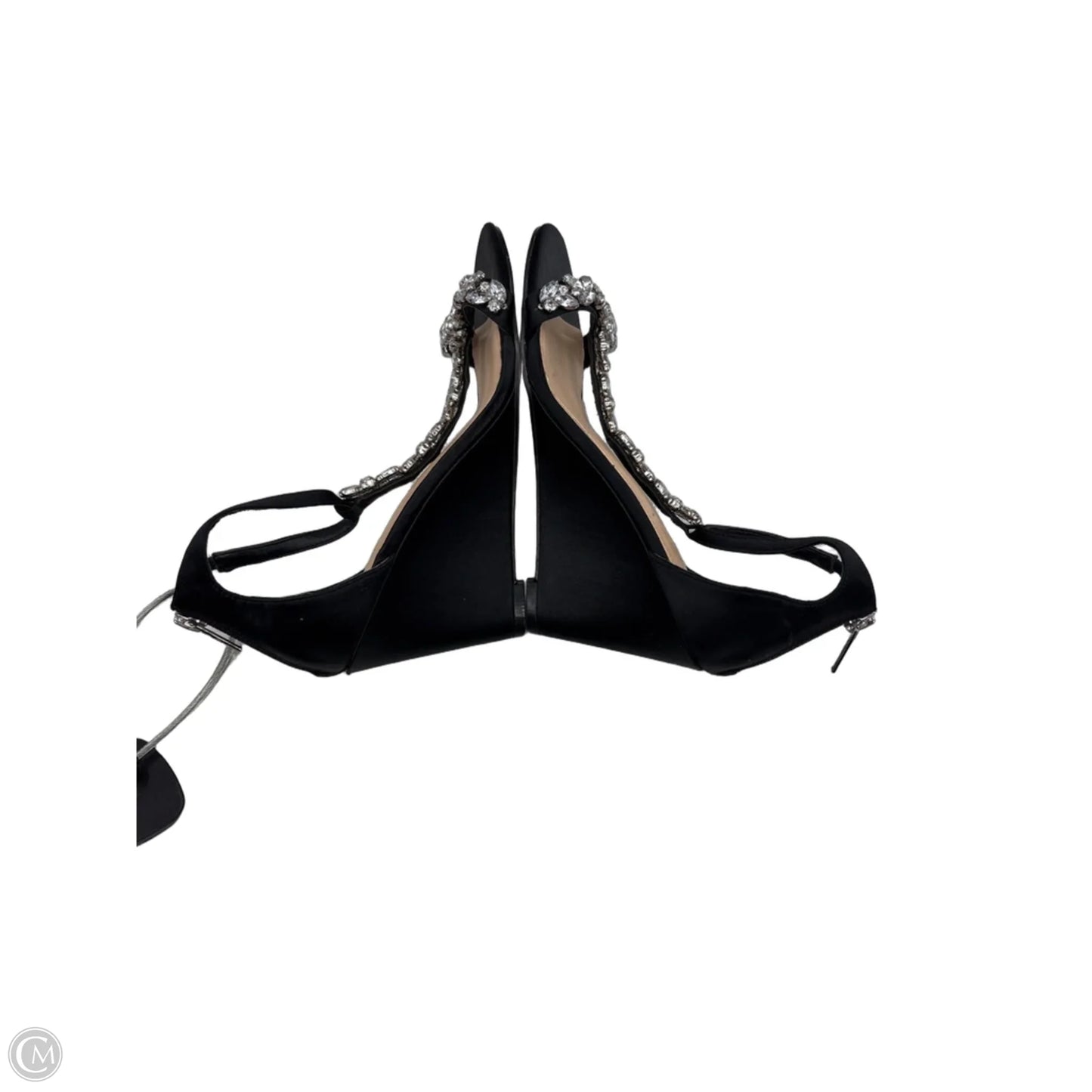 Shoes Heels Wedge By Badgley Mischka In Black & Silver, Size: 6