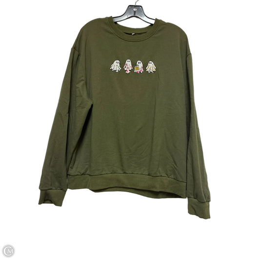Sweatshirt Crewneck By Clothes Mentor In Green, Size: M