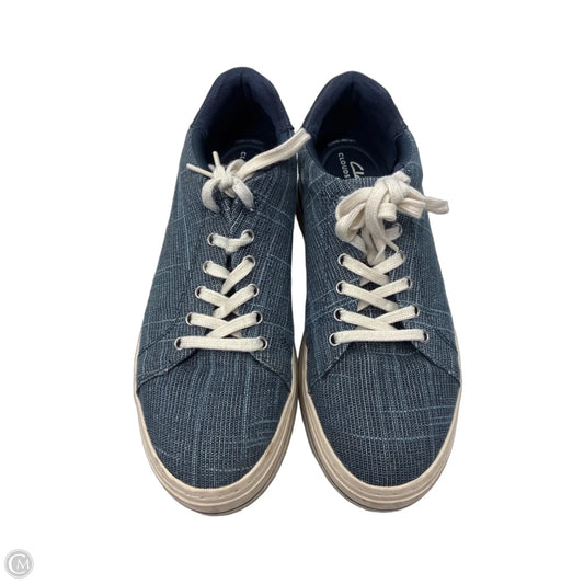 Shoes Sneakers By Clarks In Blue & White, Size: 9