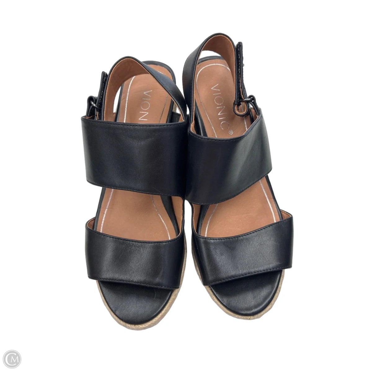 Sandals Heels Wedge By Vionic In Black & Brown, Size: 7