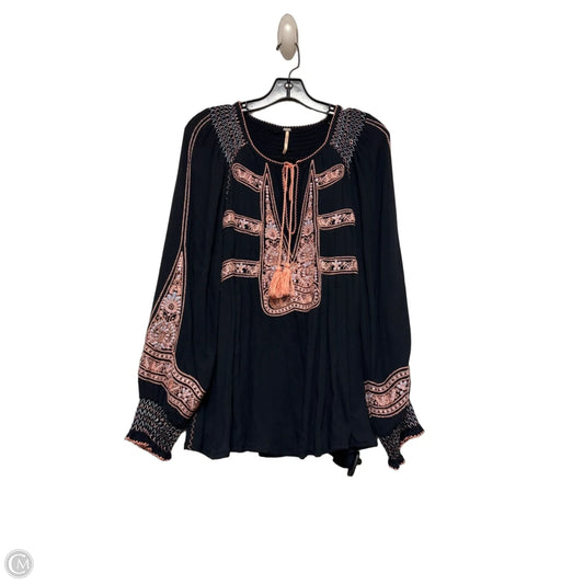 Top Long Sleeve By Free People In Blue & Pink, Size: M