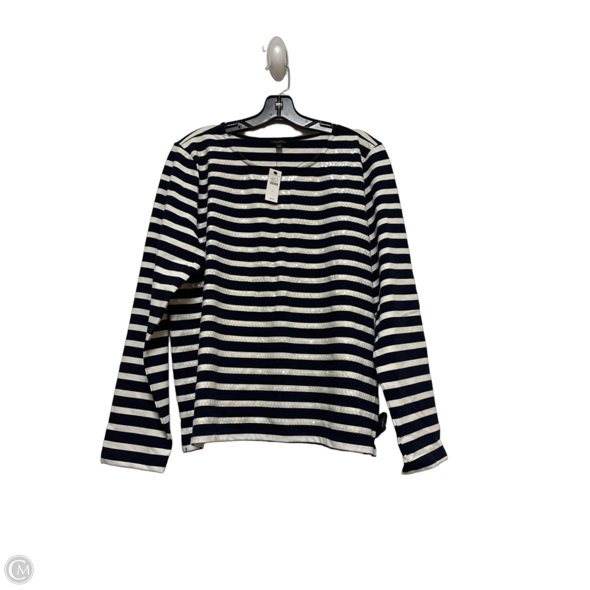 Top Long Sleeve By Talbots In Striped Pattern, Size: L