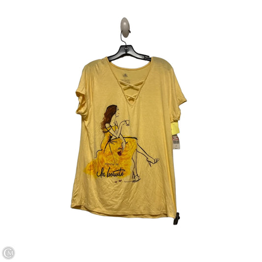 Top Short Sleeve By Disney Store In Yellow, Size: L